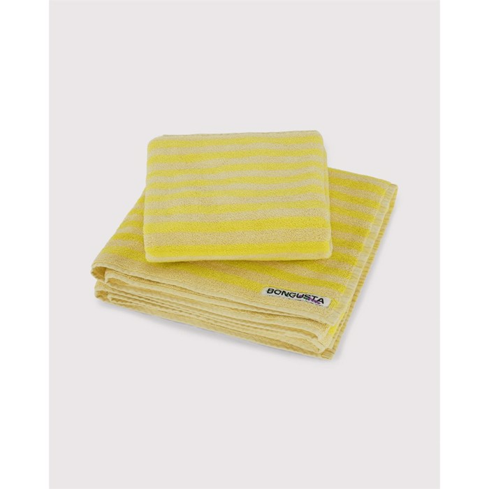 Bongusta håndklæde - Pristine/neon Yellow -  50x80cm.